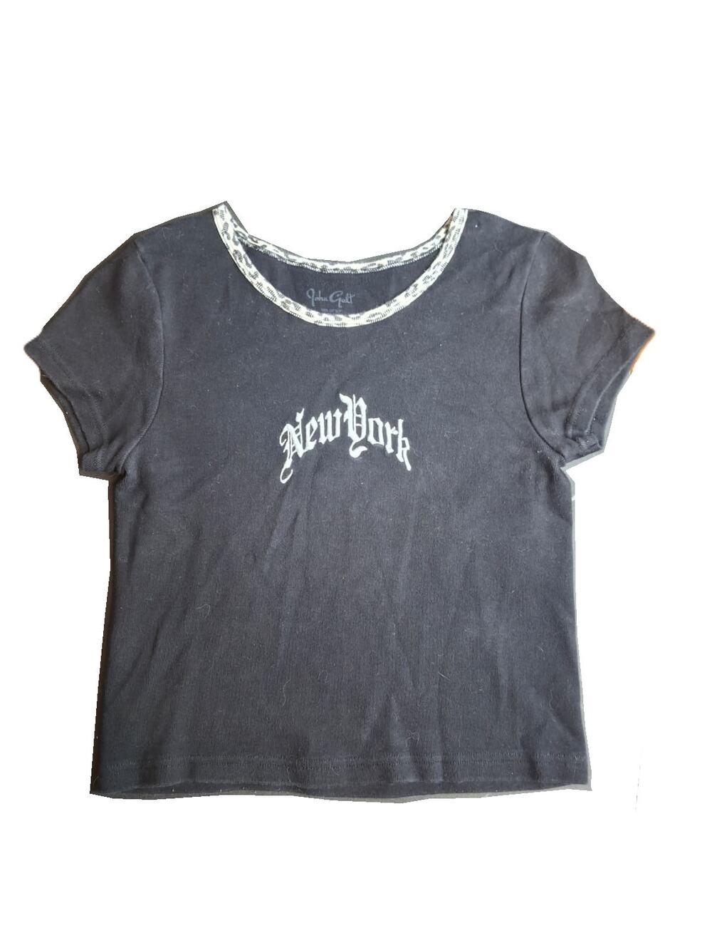 John Galt / Brandy Melville Ashlyn Baby Tee (New York Cheetah Print), Small